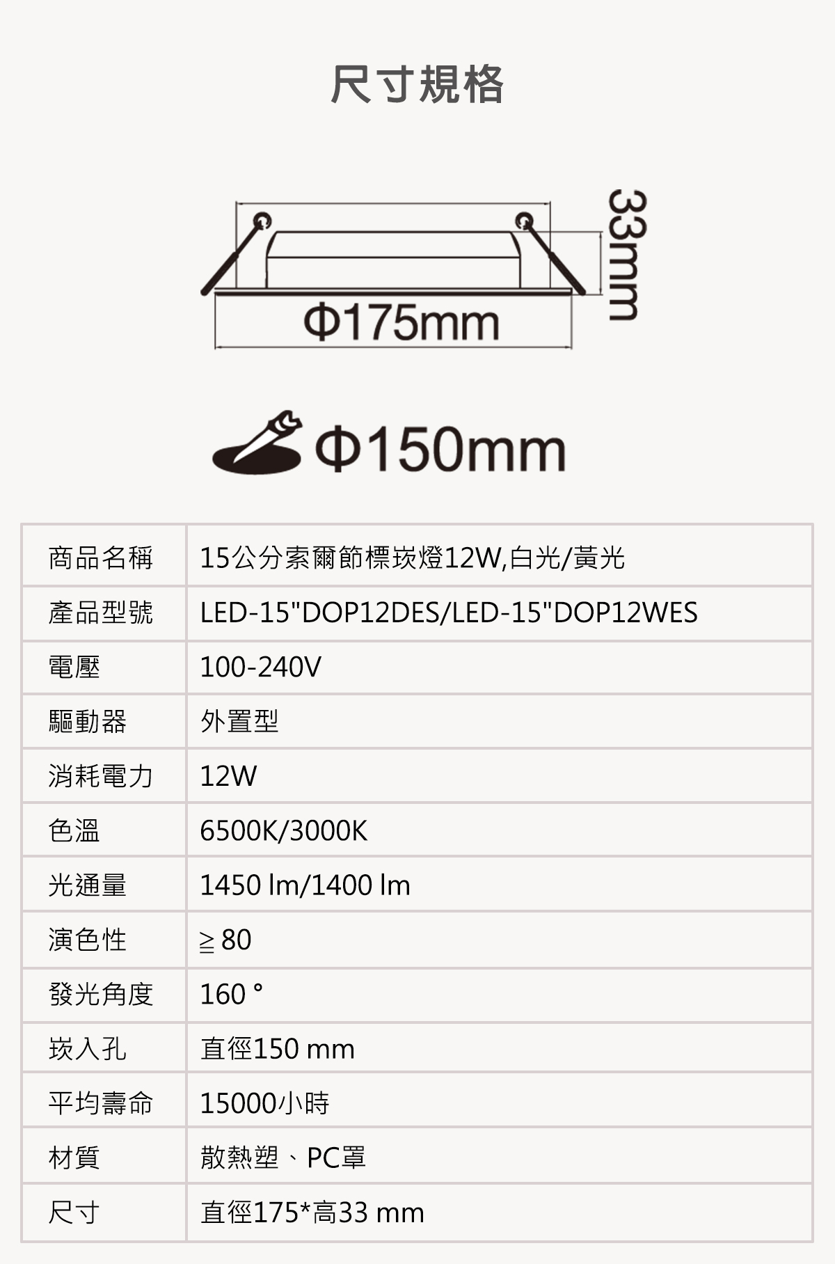 舞光 LED 節能標章崁燈 15CM 12W 全電壓 超高光效 無藍光危害
